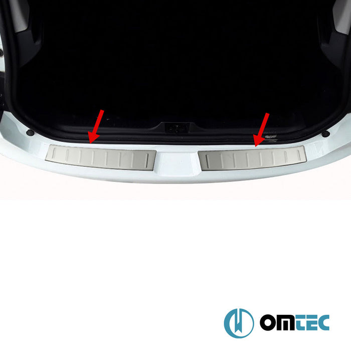 Arka Tampon Eşiği 2 Prç Paslanmaz Çelik (Taşlı) - Renault Clio - HB 5D BH - (2012 - 2018)