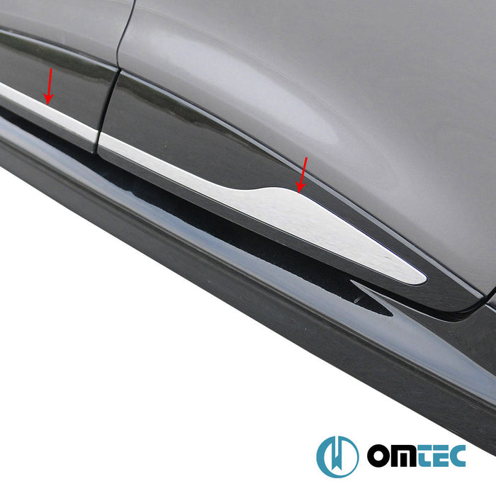 Yan Kapı Çıtası (Formlu) 4 Prç. Paslanmaz Çelik (Parlak) - Renault Clio - SW BH - (2012 - 2018)