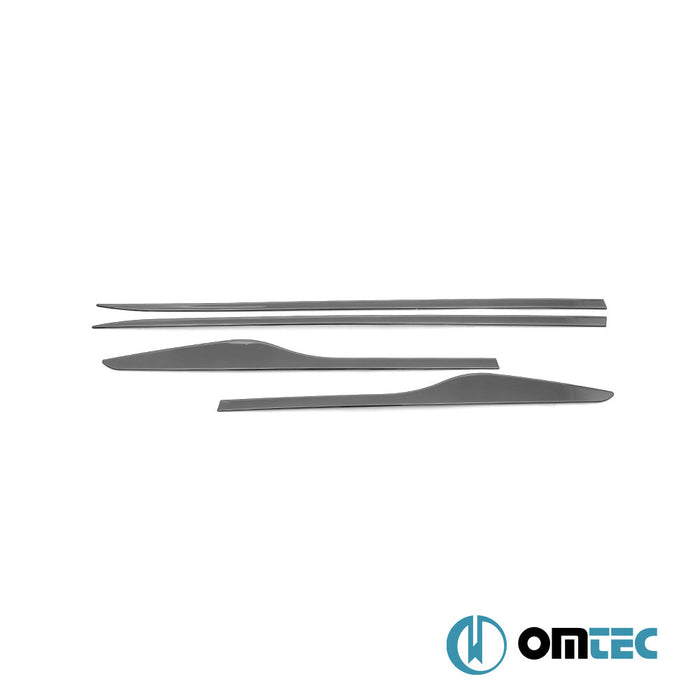 Yan Kapı Çıtası (Formlu) 4 Prç. Paslanmaz Çelik (Siyah) - Renault Clio - HB 5D BH - (2012 - 2018)