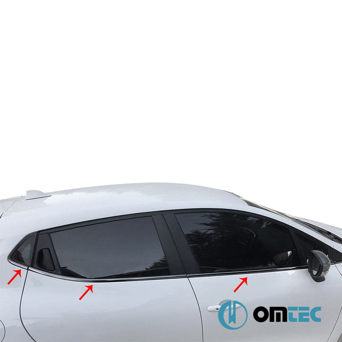 Cam Çıtası 8 Prç. Paslanmaz Çelik (Siyah) - Renault Clio - HB 5D BH - (2012 - 2018)