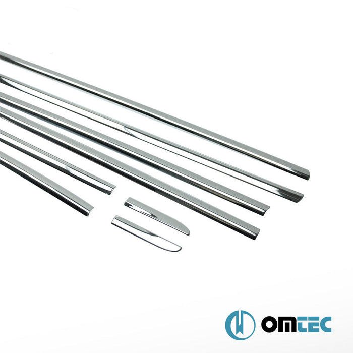 Cam Çıtası 8 Prç. Paslanmaz Çelik (Parlak) - Renault Clio - SW BH - (2012 - 2018)