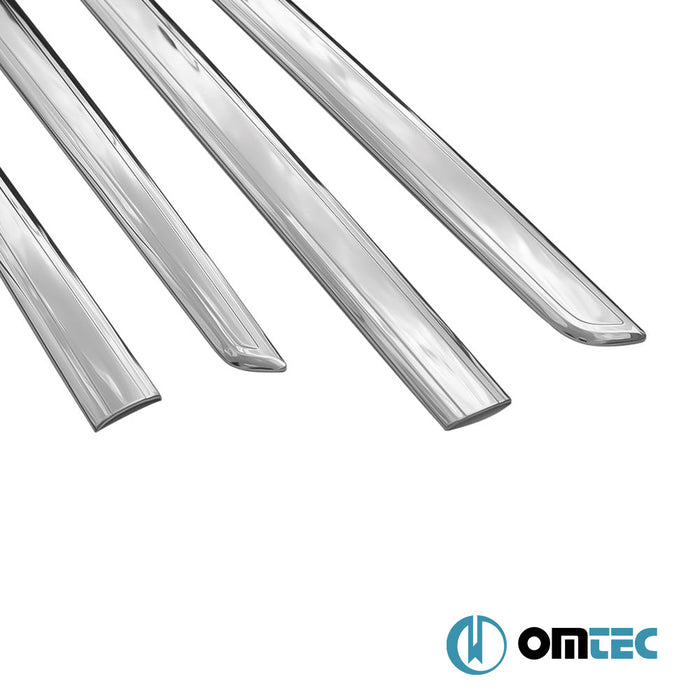 Yan Kapı Çıtası 4 Prç. Paslanmaz Çelik (Parlak) (Geniş) - Renault Kangoo - MVN FC - (2008 - 2021)