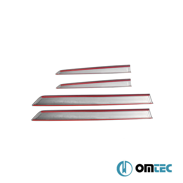 Yan Kapı Çıtası 4 Prç. Paslanmaz Çelik (Parlak) (Geniş) - Renault Kangoo - MVN FC - (2008 - 2021)