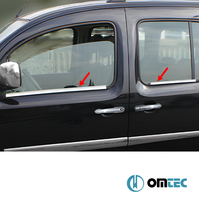 Cam Çıtası 4 Prç. Paslanmaz Çelik (Parlak) - Mercedes - Benz Citan - MVN W415 - (2013 - 2021)