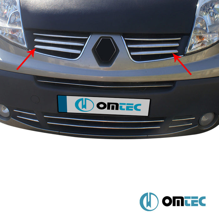 Ön Panjur 6 Prç. P.Çelik (Parlak) - Renault Trafic - VAN X83 FL - (2010 - 2014)