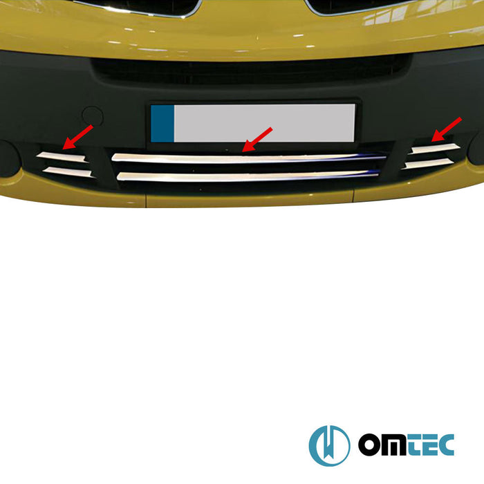 Ön Tampon Çıtası 6 Prç. P.Çelik (Parlak) - Renault Trafic - VAN X83 FL - (2010 - 2014)