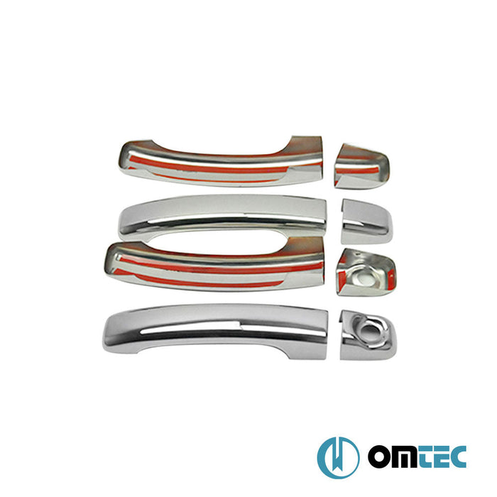 Kapı Kolu 4 Kapı 8 Prç. (H2) Paslanmaz Çelik (Parlak) - Opel Movano - VAN III - (2010 - )