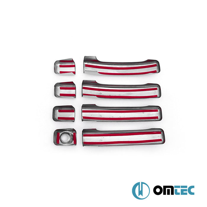 Kapı Kolu 4 Kapı 8 Prç. (H1) Paslanmaz Çelik (Parlak) - Nissan Nv400 - VAN X62 - (2010 - )