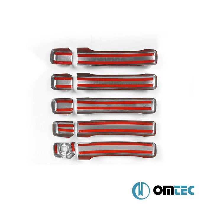 Kapı Kolu 5 Kapı 10 Prç. (H1) Paslanmaz Çelik (Parlak) - Renault Master - VAN III - (2010 - 2024)