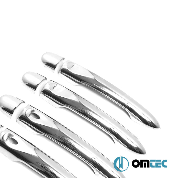 Kapı Kolu 4 Kapı 8 Prç. (H1S2) Paslanmaz Çelik (Parlak) (Keyless) - Renault Captur - SUV I - (2013 - 2020)