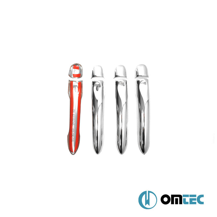 Kapı Kolu 4 Kapı 8 Prç. (H1S2) Paslanmaz Çelik (Parlak) (Keyless) - Renault Captur - SUV I - (2013 - 2020)