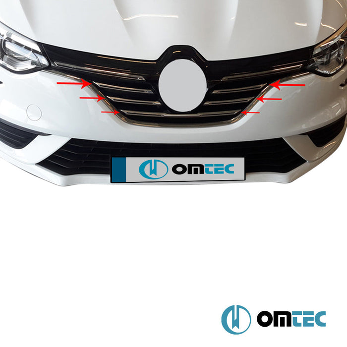 Ön Panjur 5 Prç. P.Çelik (Parlak) - Renault Megane - HB 5D IV PRE - FL - (2016 - 2020)
