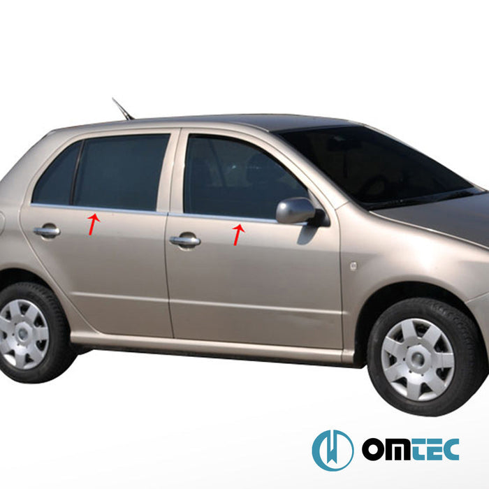 Cam Çıtası 4 Prç. Paslanmaz Çelik (Parlak) - Skoda Fabia - HB 5D 6Y - (2000 - 2007)