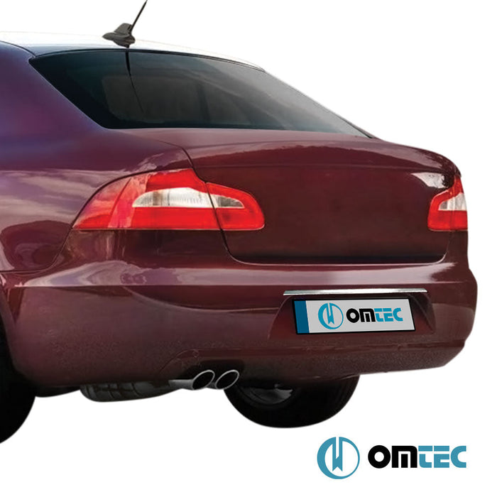 Bagaj Çıtası (Plaka Üstü) Paslanmaz Çelik (Parlak) - Skoda Superb - SD 3T - (2008 - 2015)