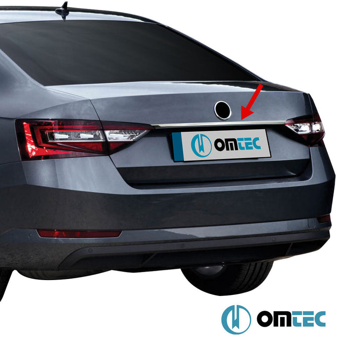 Bagaj Çıtası (Plaka Üstü) Paslanmaz Çelik (Parlak) - Skoda Superb - SD 3V - (2015 - )