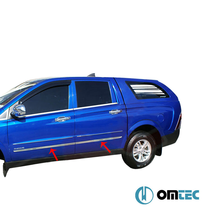 Yan Kapı Çıtası 4 Prç. Paslanmaz Çelik (Parlak) - SsangYong Actyon Sports - PK I PRE - FL - (2006 - 2012)
