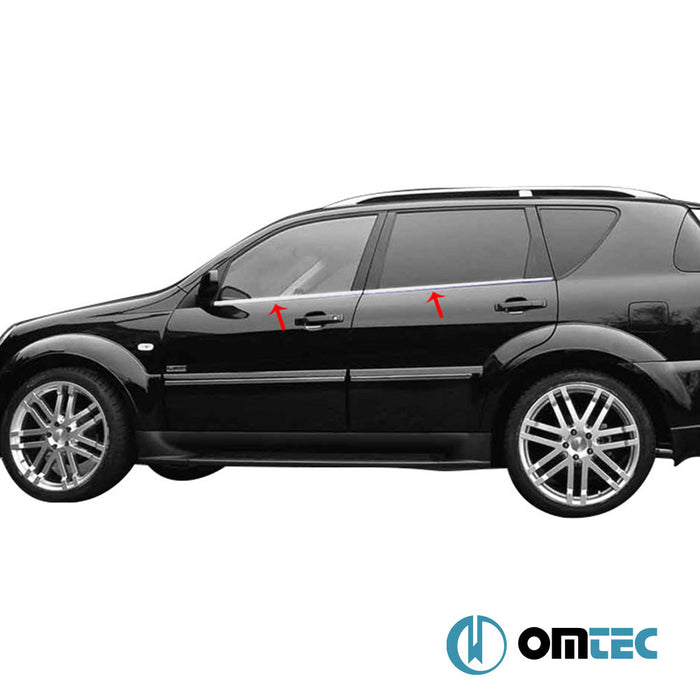 Cam Çıtası 4 Prç. Paslanmaz Çelik (Parlak) - SsangYong Rexton - SUV Y250 - (2006 - 2012)