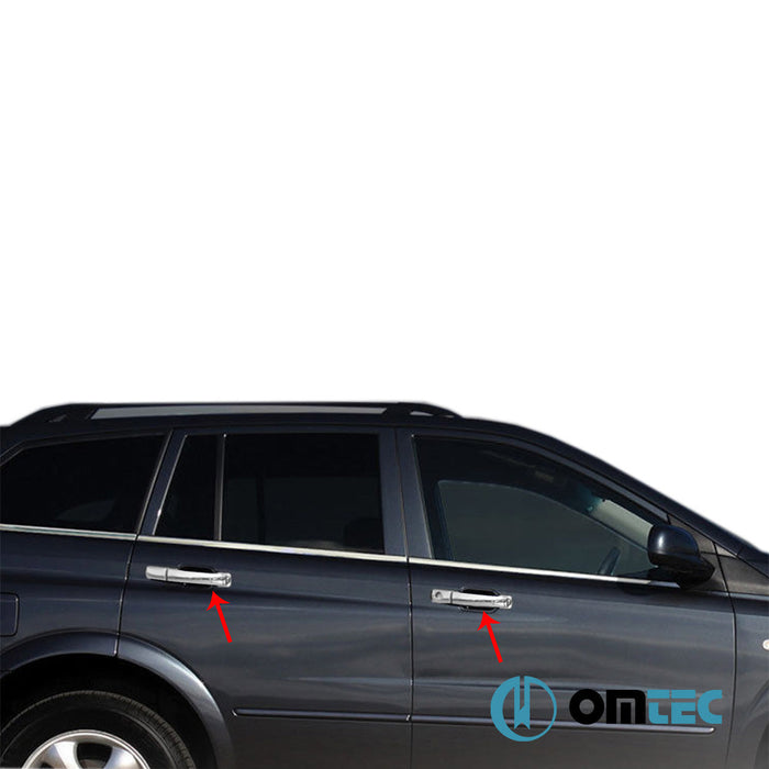 Kapı Kolu 4 Kapı 8 Prç. (H2) Paslanmaz Çelik (Parlak) - SsangYong Kyron - SUV I FL - (2007 - 2014)