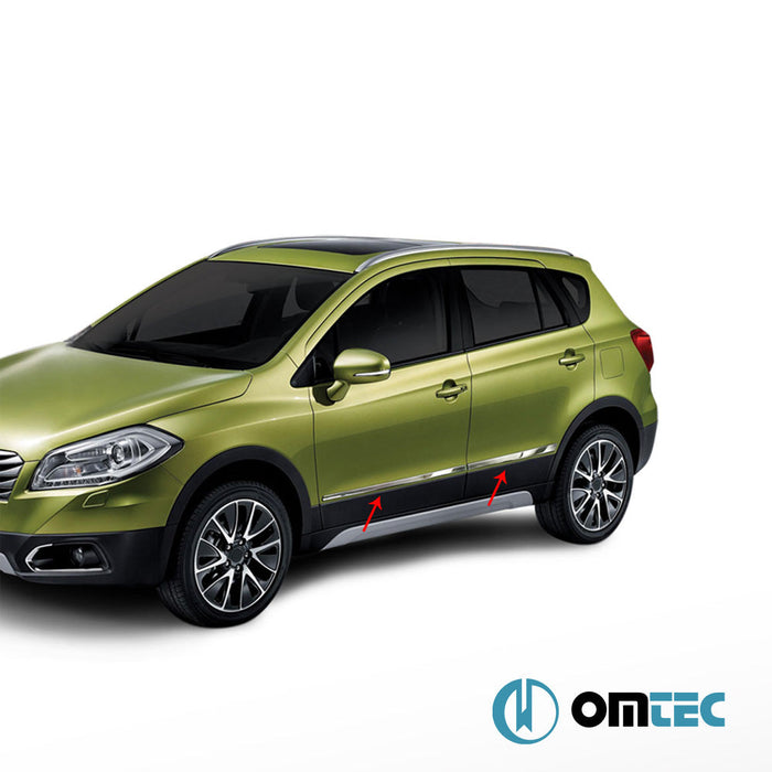 Yan Kapı Çıtası 4 Prç. Paslanmaz Çelik (Parlak) - Suzuki Sx4 S - Cross - SUV JY PRE - FL - (2013 - 2017)