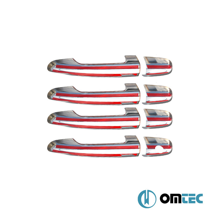 Kapı Kolu 4 Kapı 8 Prç. (H1) Paslanmaz Çelik (Parlak) - Daihatsu Materia - MPV QNC20 - (2005 - 2016)