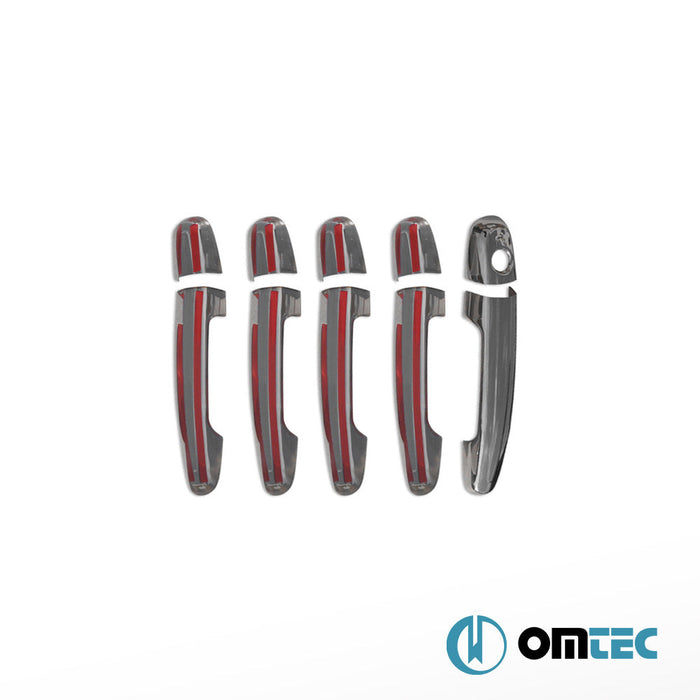 Kapı Kolu 5 Kapı 10 Prç. (H1) Paslanmaz Çelik (Parlak) - Toyota Rav4 - SUV XA30 - (2005 - 2011)