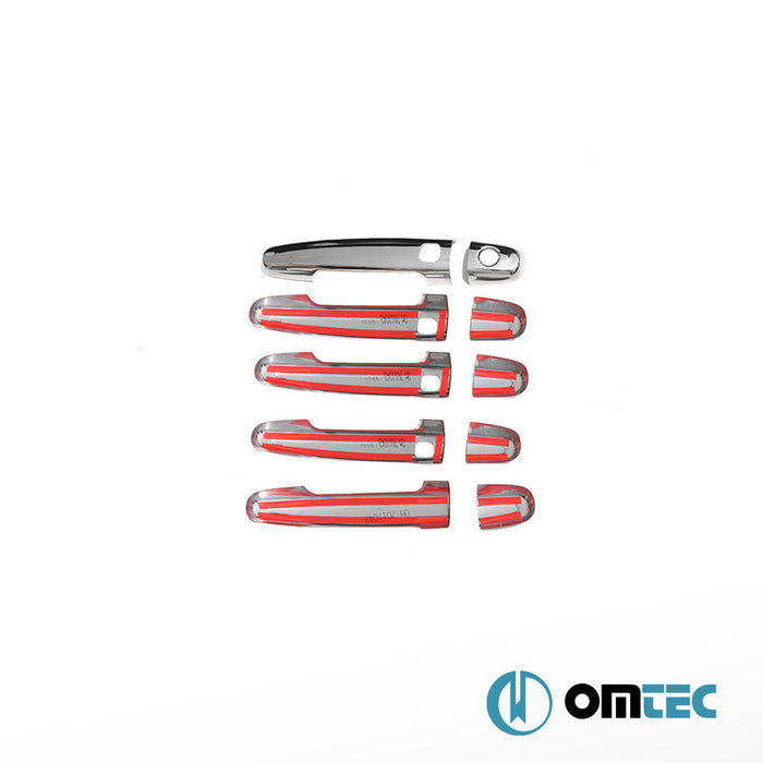 Kapı Kolu 5 Kapı 10 Prç. (H1S3) Paslanmaz Çelik (Parlak) (Keyless) - Toyota Rav4 - SUV XA30 - (2005 - 2011)