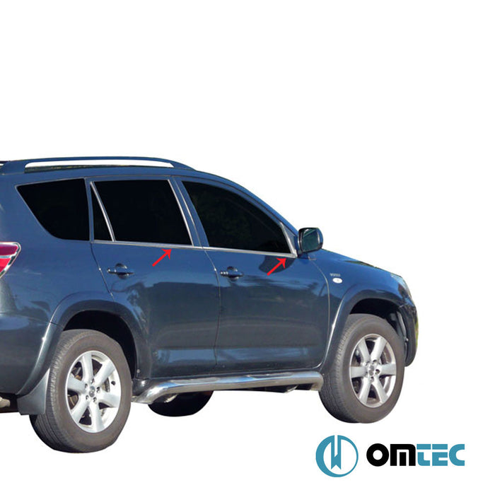 Cam Çıtası 4 Prç. Paslanmaz Çelik (Parlak) - Toyota Rav4 - SUV XA30 - (2005 - 2011)