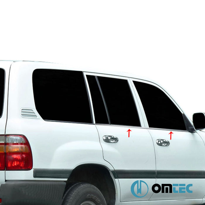 Cam Çıtası 6 Prç. Paslanmaz Çelik (Parlak) - Toyota Land Cruiser Prado - SUV J120 - (2002 - 2009)