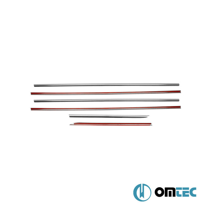 Cam Çıtası 6 Prç. Paslanmaz Çelik (Parlak) - Toyota Land Cruiser Prado - SUV J120 - (2002 - 2009)