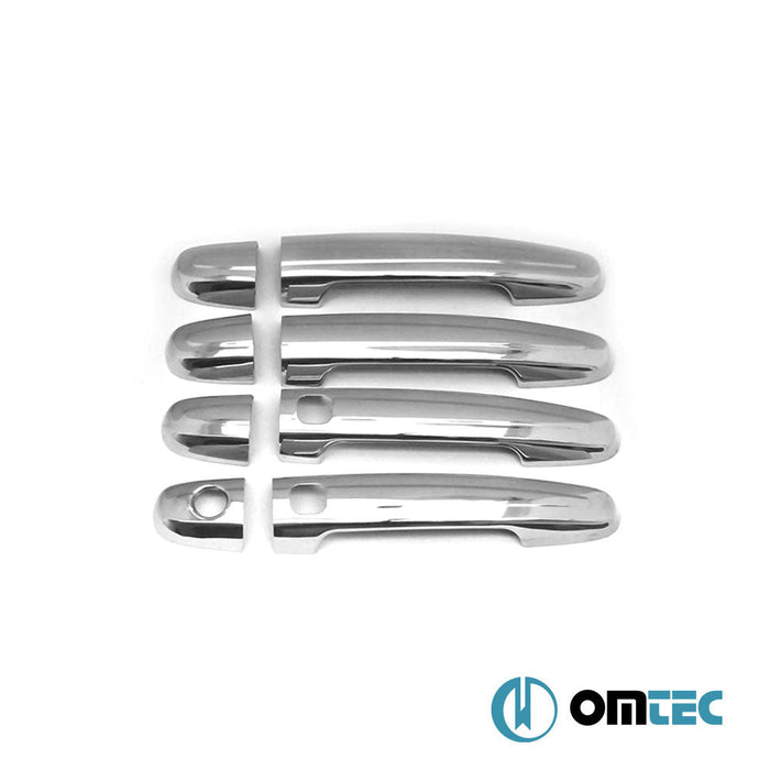 Kapı Kolu 4 Kapı 8 Prç. (H1S2) Paslanmaz Çelik (Parlak) (Keyless) - Toyota Tacoma - PK N220 PRE - FL/FL - (2005 - 2012)