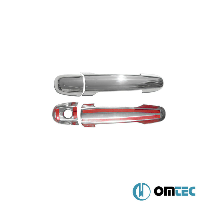 Kapı Kolu 2 Kapı 8 Prç. (H2) Paslanmaz Çelik (Parlak) - Toyota Hilux - PK AN10 - (2005 - 2015)