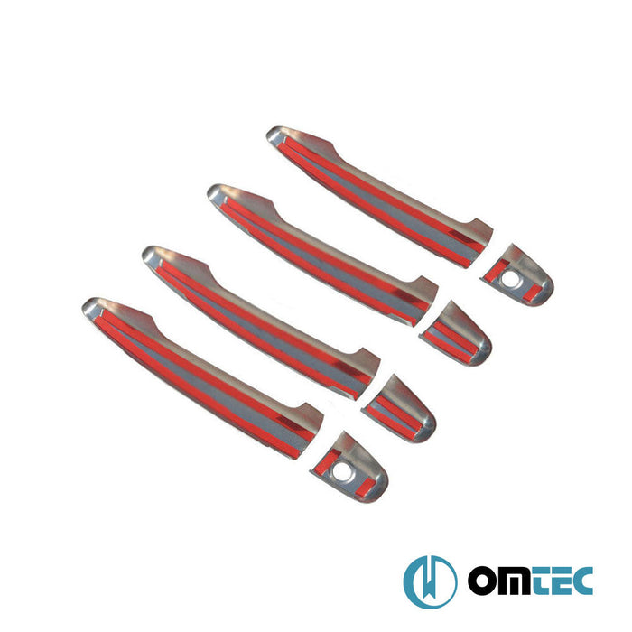 Kapı Kolu 4 Kapı 8 Prç. (H2) Paslanmaz Çelik (Parlak) - Lexus Gx 470 - SUV J120 - (2003 - 2009)