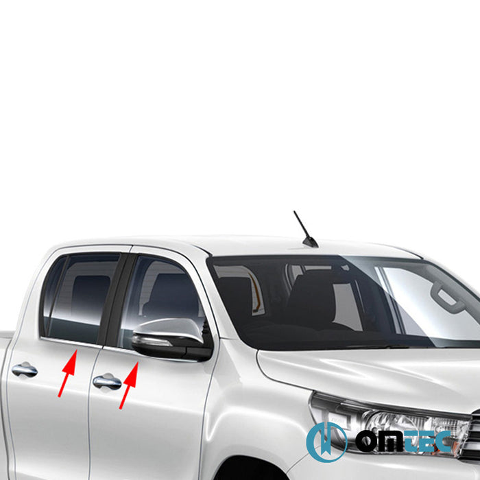 Cam Çıtası 4 Prç. Paslanmaz Çelik (Parlak) - Toyota Hilux - PK AN120 - (2015 - )