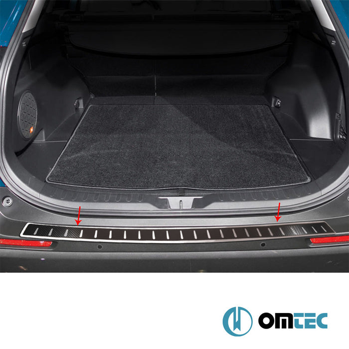 Karbon Folyolu Arka Tampon Eşiği Paslanmaz Çelik - Toyota Rav4 - SUV XA50 - (2018 - )