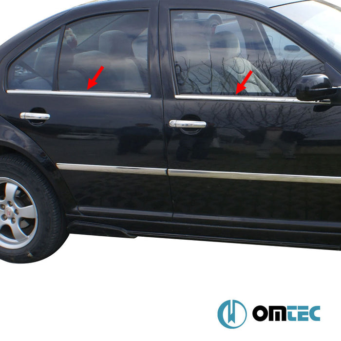 Cam Çıtası 4 Prç. Paslanmaz Çelik (Parlak) - Volkswagen Bora - SD 1J - (1999 - 2006)