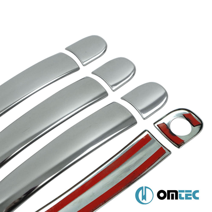 Kapı Kolu 4 Kapı 8 Prç. (H1) Paslanmaz Çelik (Parlak) - Skoda Roomster - MVN 5J - (2007 - 2015)