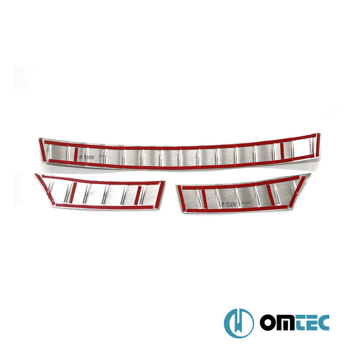 Arka Tampon Eşiği 3 Prç. Paslanmaz Çelik (Taşlı) - Volkswagen Tiguan - SUV 5N - (2007 - 2016)