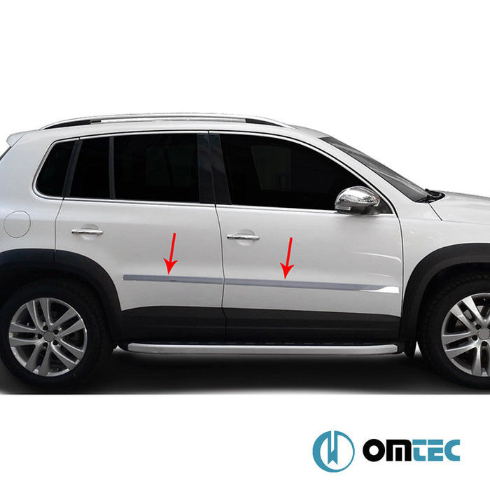 Yan Kapı Çıtası 4 Prç. Paslanmaz Çelik (Parlak) - Volkswagen Tiguan - SUV 5N - (2007 - 2016)