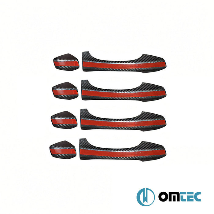 Kapı Kolu 4 Kapı 8 Prç.(Karbon) (Sensörsüz) - Seat Leon - HB 5D 5F - (2012 - 2019)