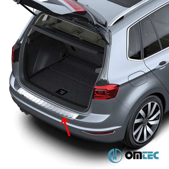 Arka Tampon Eşiği Paslanmaz Çelik (Parlak) - Volkswagen Golf Sportsvan - MPV Mk7 - (2013 - 2019)