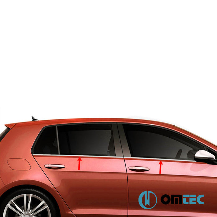 Cam Çıtası 4 Prç. Paslanmaz Çelik (Parlak) - Volkswagen Golf - HB 5D Mk7 - (2013 - 2019)