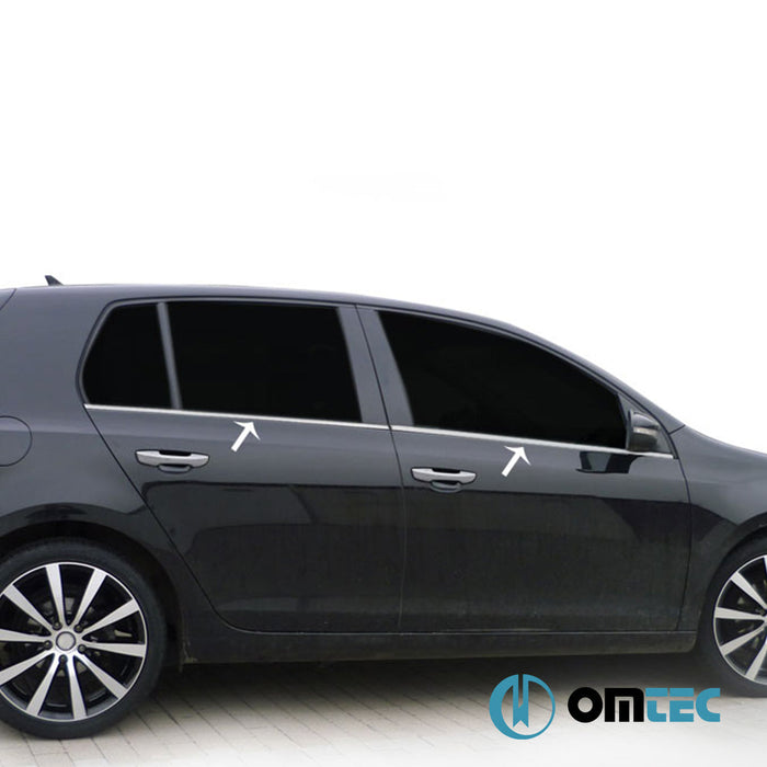 Cam Çıtası 4 Prç. Paslanmaz Çelik (Parlak) - Volkswagen Golf - HB 5D Mk6 - (2009 - 2013)
