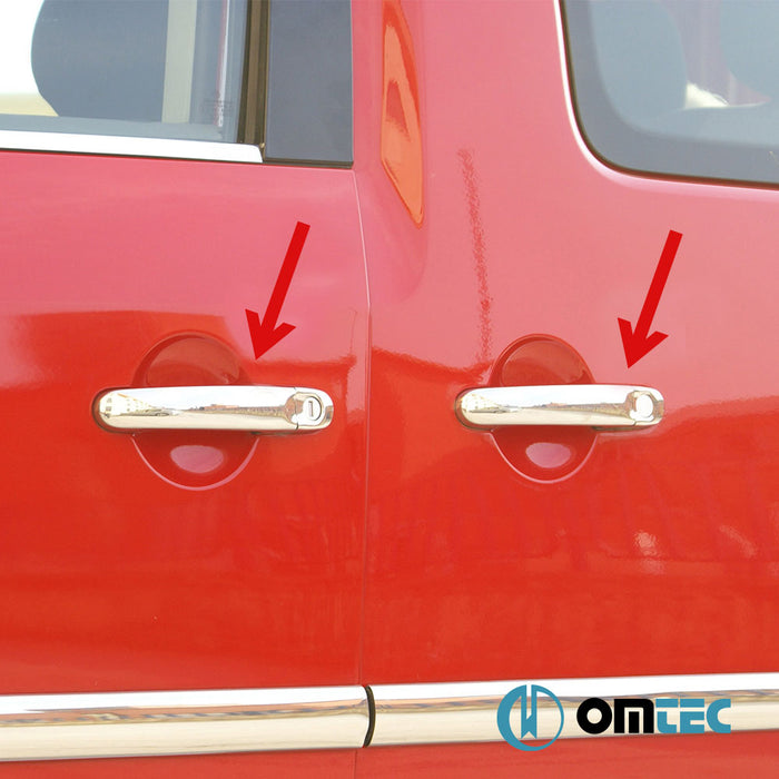 Kapı Kolu 4 Kapı 8 Prç. (H4) Paslanmaz Çelik (Parlak)(Tüm kilit sistemleriyle uyumludur) - Volkswagen Caddy - MVN 2K - (2003 - 2020)