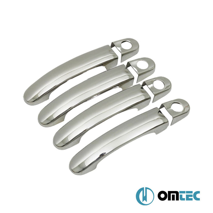 Kapı Kolu 4 Kapı 8 Prç. (H4) Paslanmaz Çelik (Parlak)(Tüm kilit sistemleriyle uyumludur) - Volkswagen Caddy - MVN 2K - (2003 - 2020)