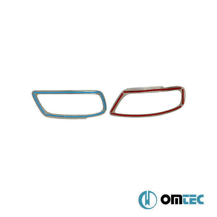 Far Çerçevesi 2 Prç. Paslanmaz (Parlak) - Volkswagen Caddy - MVN 2K PRE - FL - (2003 - 2010)