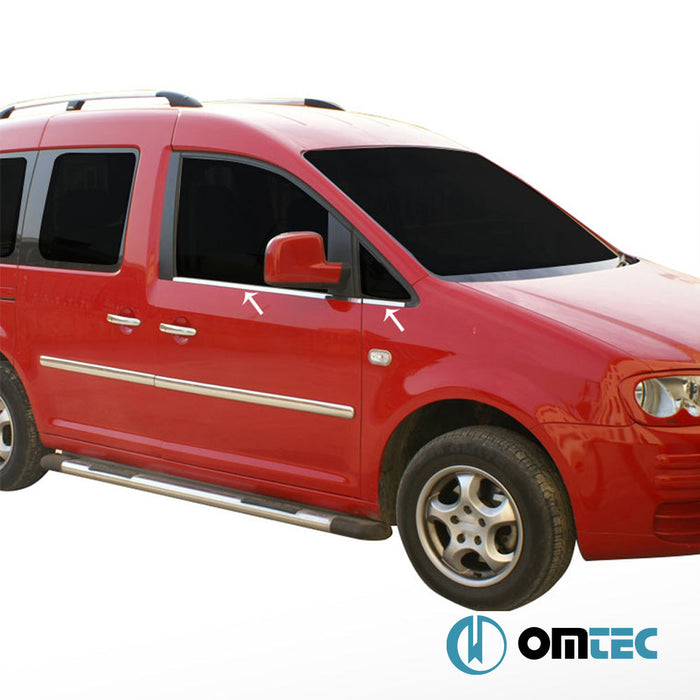 Cam Çıtası 4 Prç. Paslanmaz Çelik (Parlak) - Volkswagen Caddy - MVN 2K PRE - FL/FL - (2003 - 2015)