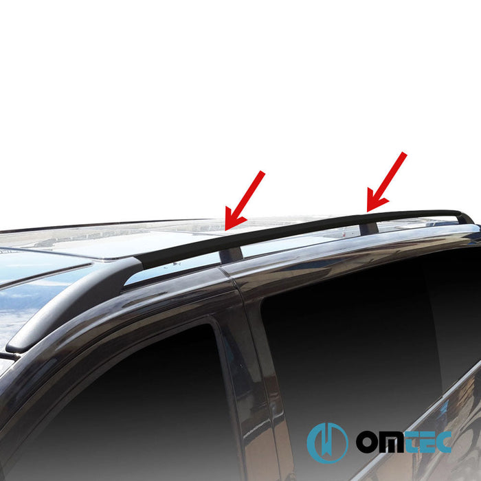 Portbagaj Tavan Çıtası (Solid - Vidalı Montaj) Siyah 2 Prç. Alu. (L2) - Volkswagen Caddy - MVN 2K PRE - FL - (2003 - 2015)