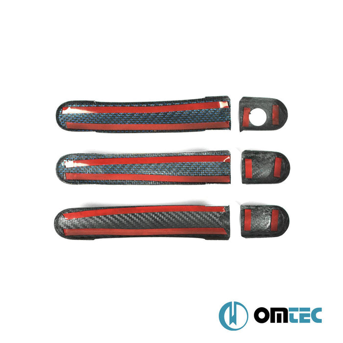 Kapı Kolu 3 Kapı 6 Prç. (H1) (Karbon - Mavi) - Volkswagen T6 Transporter - VAN T6 - (2015 - 2022)