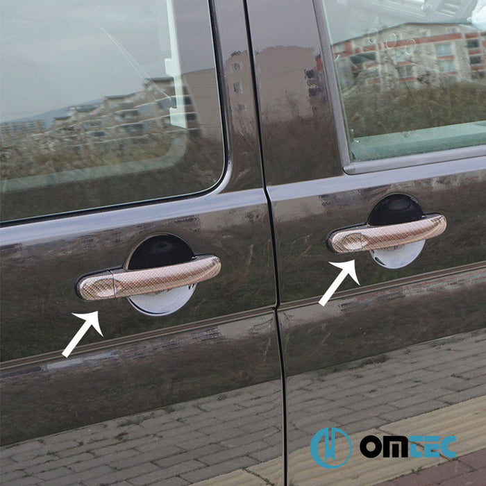 Kapı Kolu 3 Kapı 6 Prç. (H1) (Karbon - Kırmızı) - Volkswagen T5 Transporter - VAN T5 - (2003 - 2015)