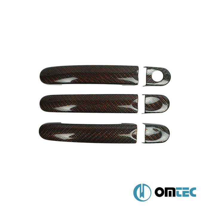 Kapı Kolu 3 Kapı 6 Prç. (H1) (Karbon - Kırmızı) - Volkswagen T6 Transporter - VAN T6 - (2015 - 2022)